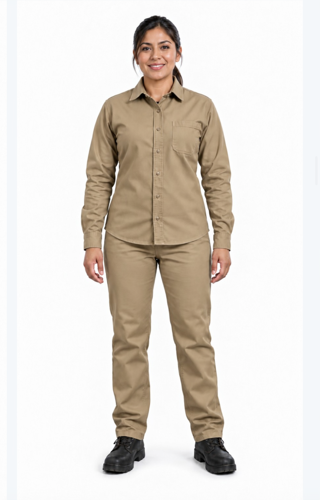 Khaki institucional - juego chino gabardina de 9 oz para hombre y mujer