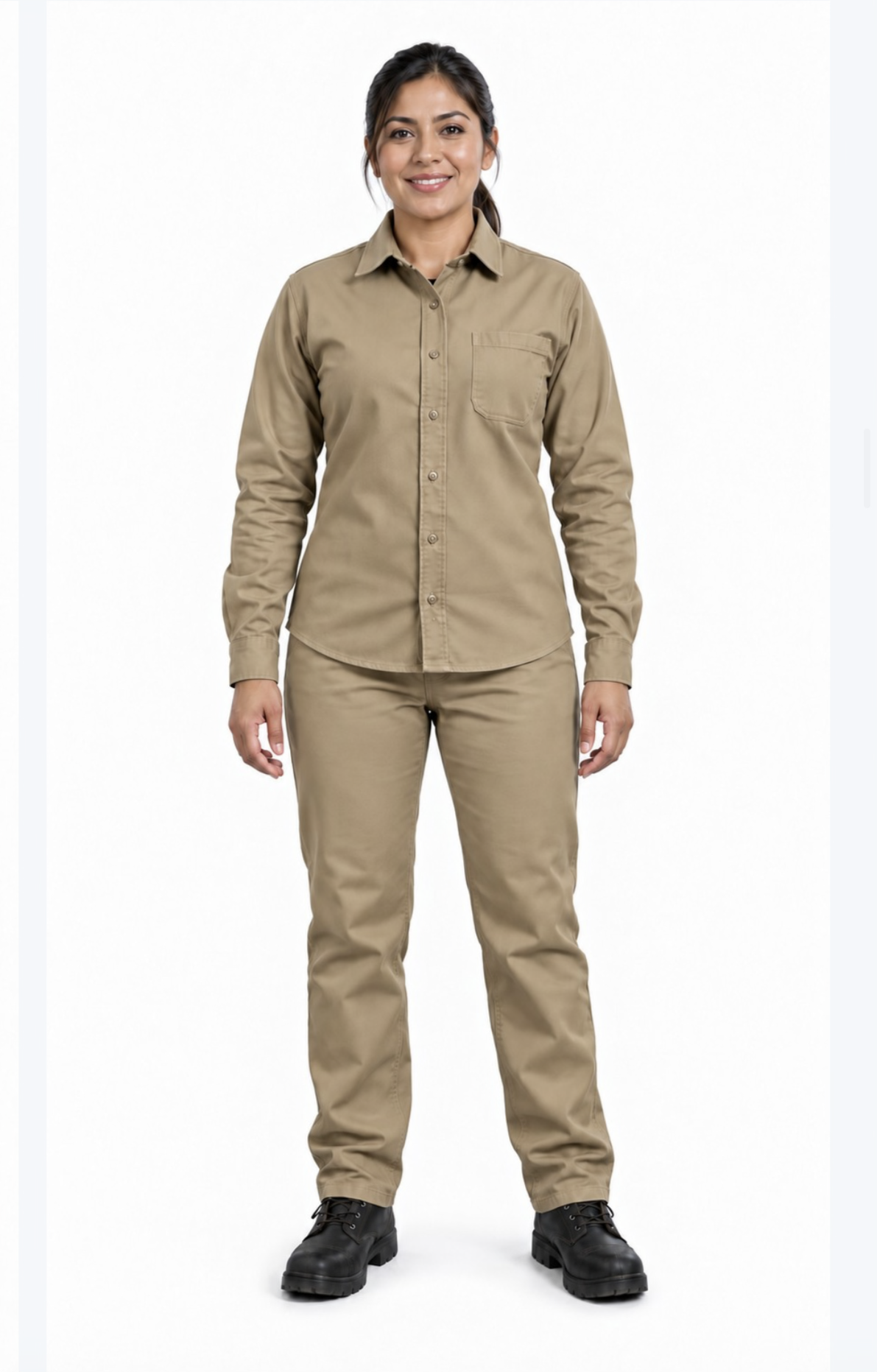 Khaki institucional - juego chino gabardina de 9 oz para hombre y mujer