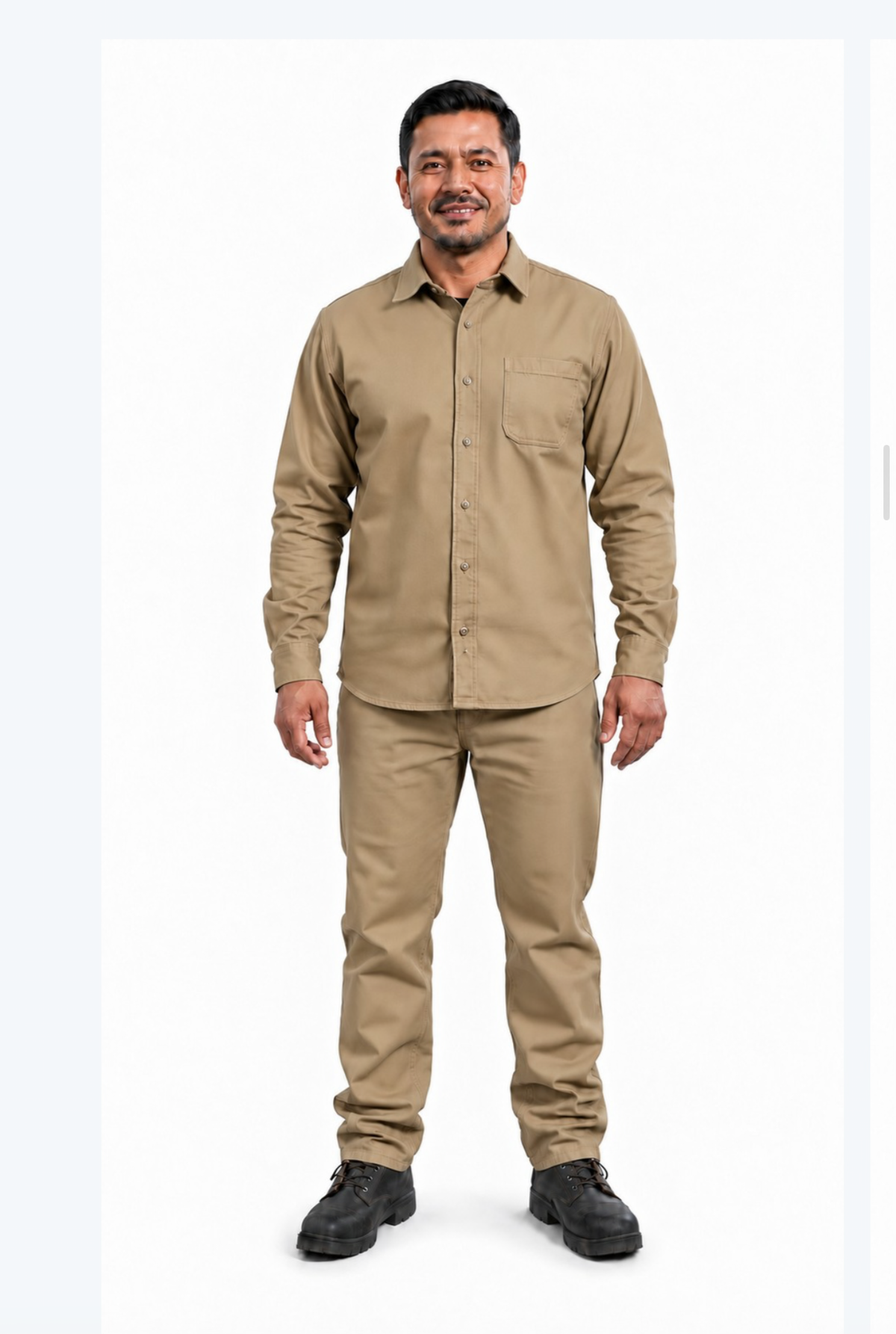 Khaki institucional - juego chino gabardina de 9 oz para hombre y mujer