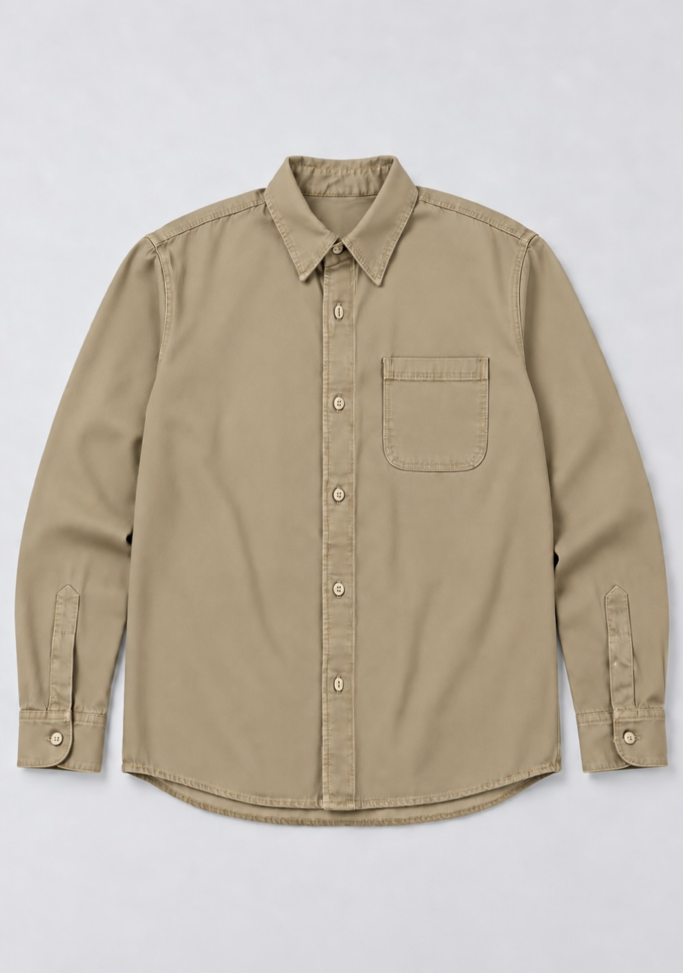 Camisa GABARDINA KHAKI corte chino